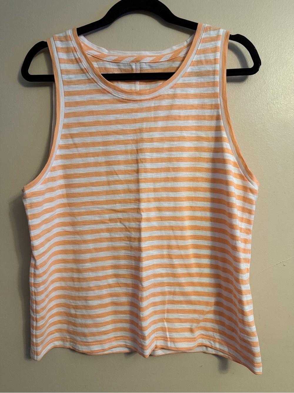 J. Crew Peach & White Striped Sleeveless Tank